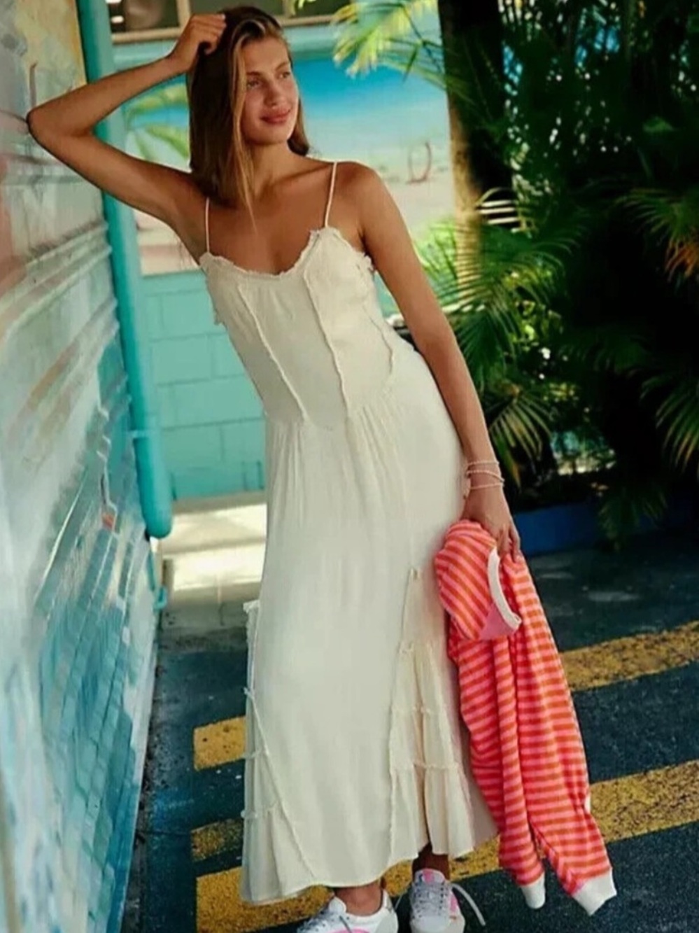 Free People Siren Nights Maxi Dress in Wet Plaster Boho Festival Size L